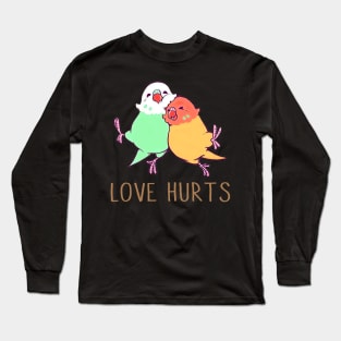Chirpy Charmers: Budgies Love Hurts This Playful T-Shirt Long Sleeve T-Shirt
